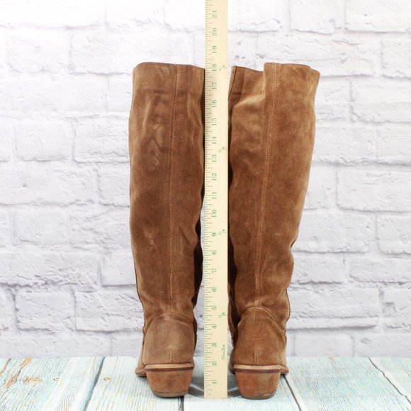 *Bronx Brown Leather Knee High Heeled Boots Size 37 - Picture 6 of 9